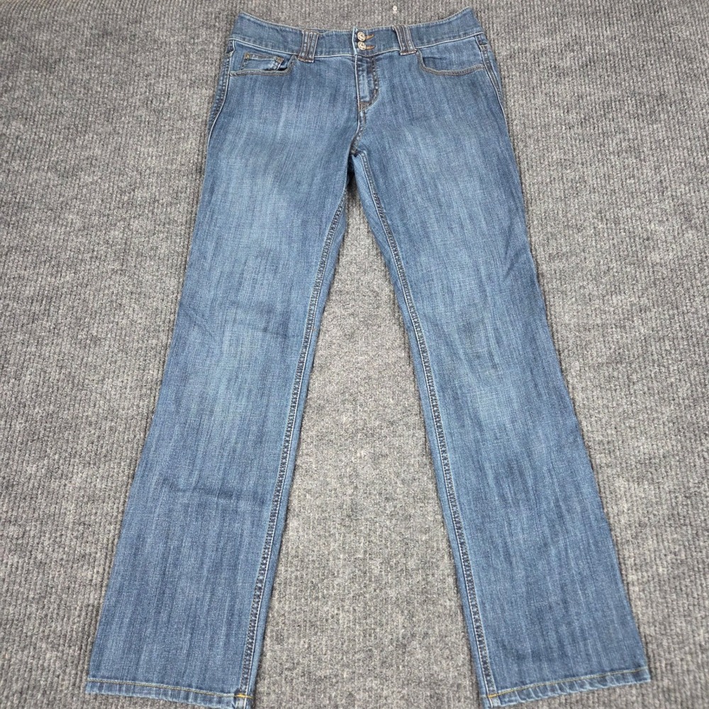 Cabi Jeans Womens 10 Blue Medium Wash Straight Leg Double Button‎ Denim 347